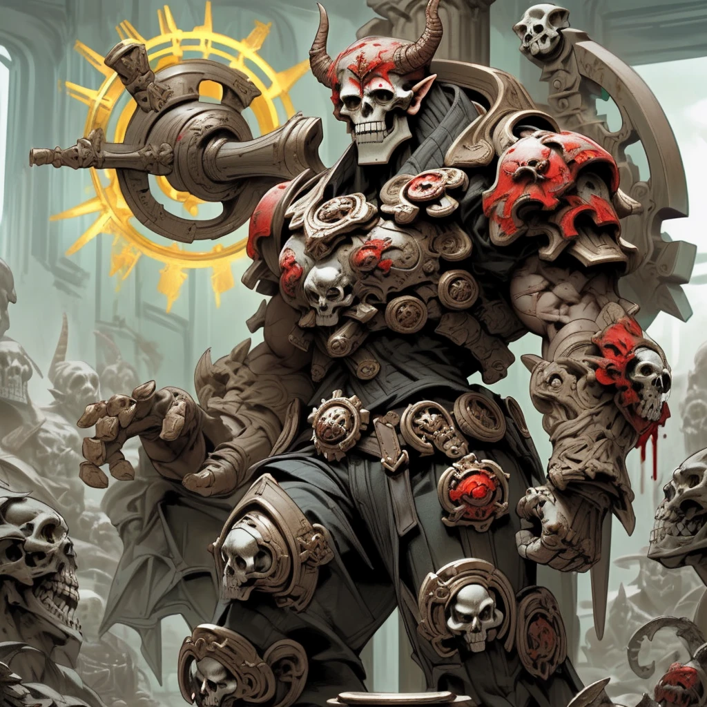 ((Masterpiece, best quality)), <lora:necons:1>, necrons, glowing, glowing eyes, peach eyes, (big eyes), robot, Dark Brown metal skull, metal headpiece, articulated metal fingers, <lora:IMAGE-more_details:0.5>, <lora:BODY-BaldifierW2:1>, 
arm stretching, thumbs up, happy, laughing, 
Light Brown and bronze color scheme,