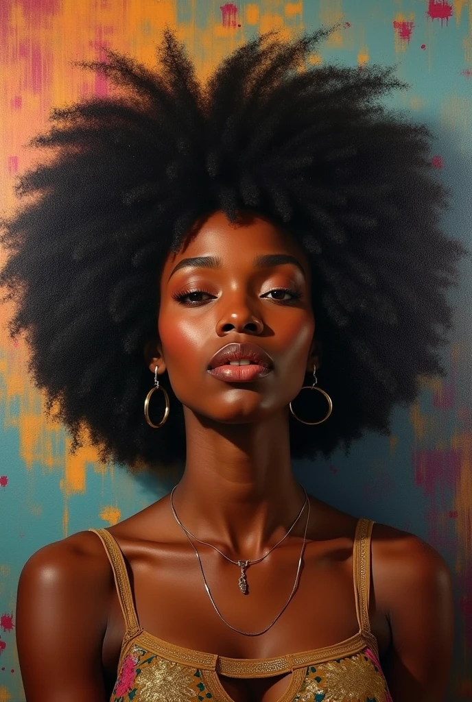 Afro realistic art painting
