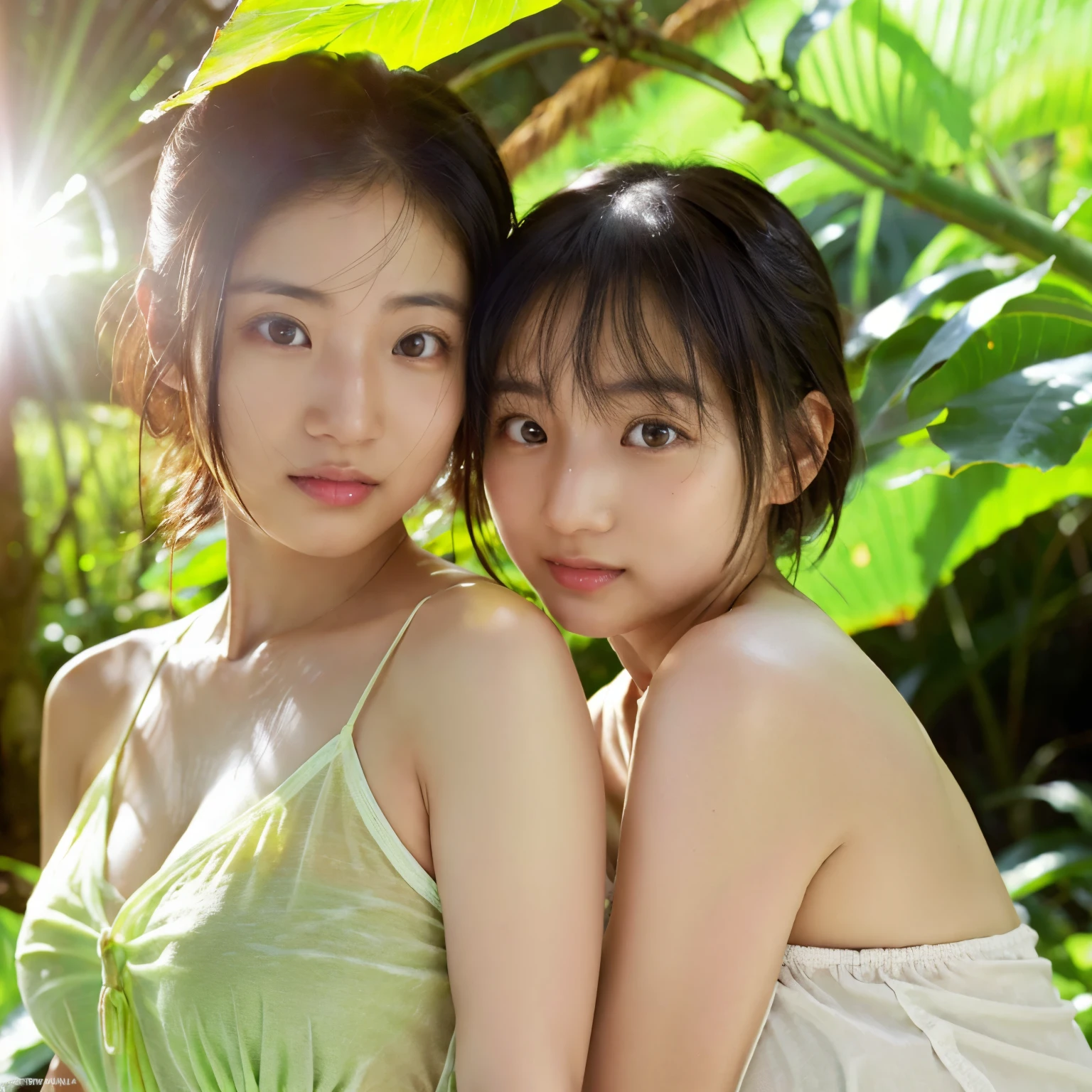 A beautiful Japanese girl with fair skin and angelic features............... 、One girl、She is a teenager、Looks like a slender 12 year old.Bust is 74cm、she is a warrior on the battlefield、She is captured by enemy soldiers in a deserted village.、tome'a little embarrassing for her. She has a childish appearance with a flat chest. 、 The atmosphere in the village is professional and clean.............. ...... The artwork is、Must be realistic, Highly detailed photorealistic quality, high resolution render, Gives a cute and innocent atmosphere. Lighting should be balanced and natural, Beautifully illuminate the scene.、The setting is a jungle village.、There are many male soldiers in the village.、wearing simple underwear、The upper body exposes the chest、she has nipples out、her crotch is being played with、Many tanks were running through the village.、A festival is held in the village、she is breastfeeding a soldier、She serves sex to soldiers、she is being hugged by a male soldier