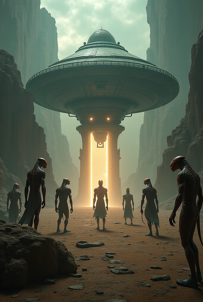 Map of Balochistan and ugly aliens coming out of portal or gate and a big spaceship revolving around it