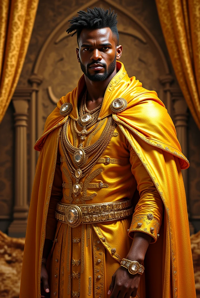 Mensah moussa avec des vêtements en or 
