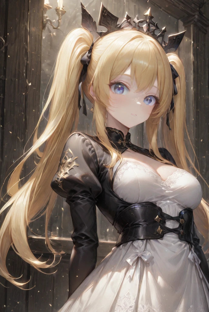 Charterner v2, One girl, whole body, Blonde, Long Hair, blue eyes, Princess, whole body, detailed_face,, Design style, Multi-style, original, 8K, masterpiece,highest quality