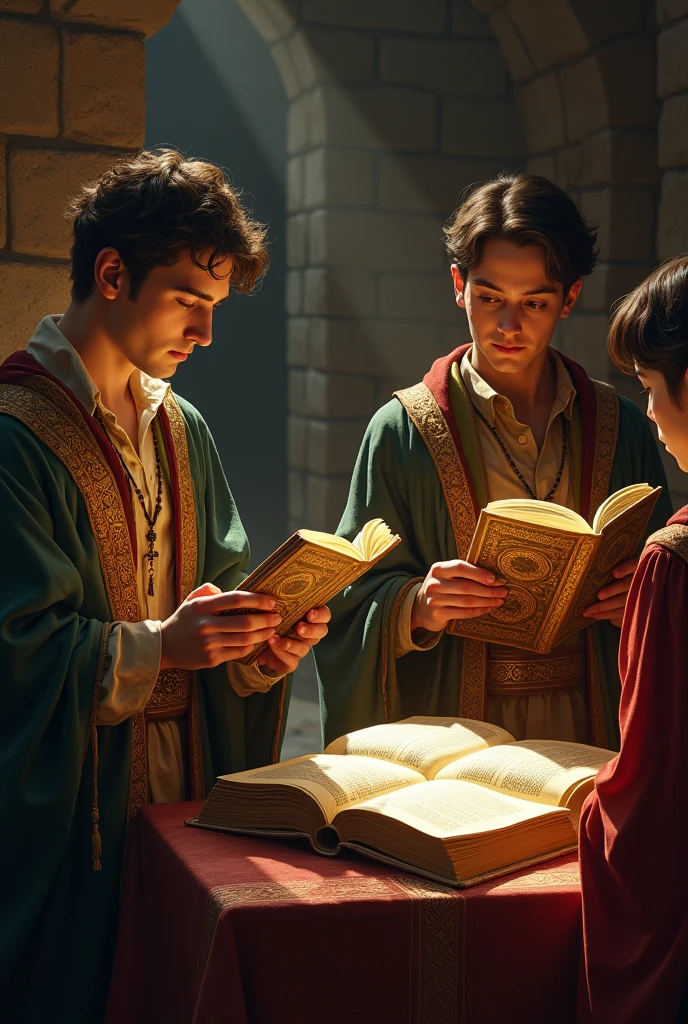 Golden books in many medieval hands 