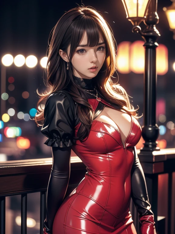    beautiful adult women with the wavy lines look like swatches from a movie, Age 30,   alone,  Frank,  最   High Quality  ,    High Quality  ,    High detail, 4K,     8K resolution for kindergarteners, Bodycon Dress, iridescent latex     ,     skirt  ,       see through, skintight,    earrings, chest,       Platform Heels  ,   there are viewers in the fleet    ,     face the front  ,    standing, (elbow    gloves),    gloves,  fluffy frill sleeves   , .    Shallow depth of field , Vignette,      fellatio and fashion    , High budget, Bokeh,    cinemascope, Sulky,  wonderful, Nice,    film grain, Rough