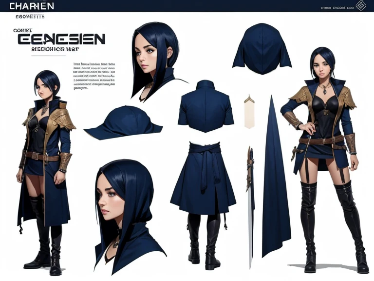 Female original character reference sheet adoptable,