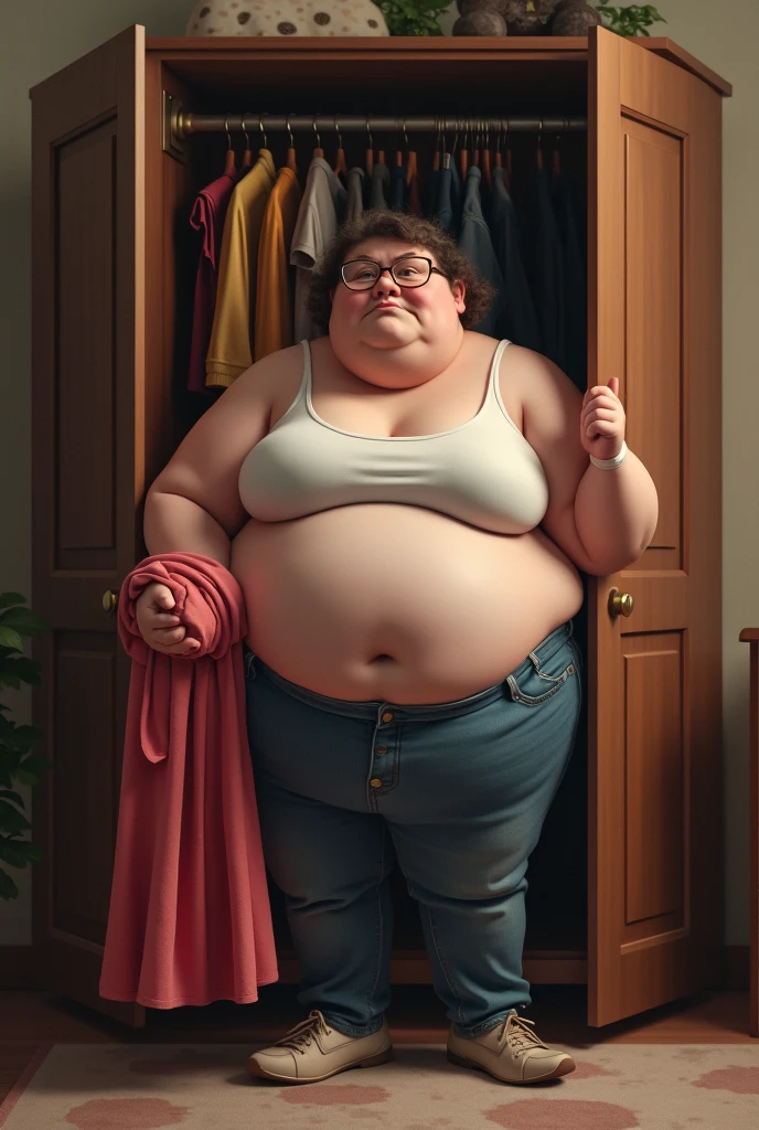 chubby man on his knees dressed in lingerie

