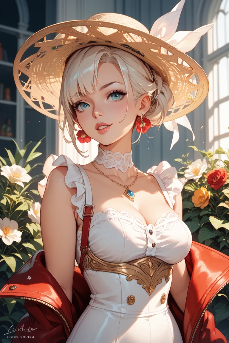 Verdadeiro anime Princesa Daisy, contra o vidro, Peito 36C, longos cabelos ruivos, Shy smile, dark red lips, sombras escuras, delineadores escuros, vestido amarelo perfeito para esticar os olhos -imagine