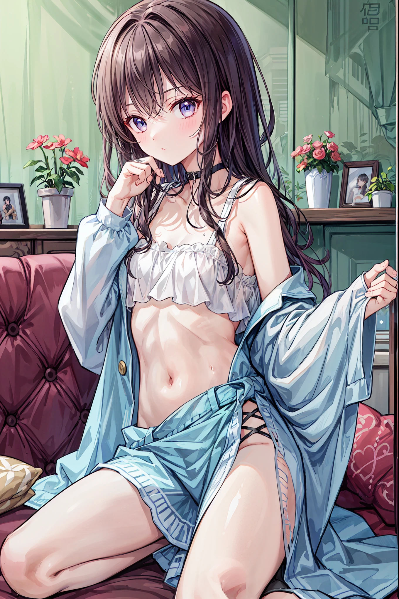 toru asakura, toru asakura, masterpiece、Highest品質、Highest、Ultra-high resolution、Full body portrait、Intricate details、Super delicate illustration、Perfect Anatomy、Correct Anatomy、Perfect proportions、Perfect Face、hand２Book、完璧なhand、The feet are in２Book、Perfect legs、Perfect Fingers、Tiny Toes、Accurate size and proportions of upper and lower body、、 Mature body ong haired high school girl、1 Girl、The whole body from head to foot、Esbian all over、Small breasts、Tiny Toes、es、Thin legs、Sleep on your back、M字Spread your legs、Spread your legs、Spread your legs、Between strands、Look forward、Configuration from below、Composition from the front、Panty shot、Sit on inner tSit on the floor with your knees bent and your legs apart.、positive、下半身はpositiveに、Thin legs、Thin thighs、Slim toe、白いベッドにLook forward横たわる、Thin legs、Spread your legs a little、Sleeping in big letters、Spread your legs、hand slightly raised、Brown haired、Medium Hair、Medium Hairカット、Panting face&#39;I am going to cry、blush、Embarrassed look、looks a little sad、black_Wearing white panties inside stockings、blacking white panties inside stockings、blackいWearin panties inside stockings、blackのパンストの中に白いWeartiesいる、blackいレースのパンストの中に白いWearing pantiesいる、Wearte panties inside stockings with blacs、Wearing black light pa and white panties、blackの透けパンストと白のパンティを着用、I&#39;I don&#39;t haves、I&#39;I don&#39;thoes on、blackストッキングの下は純白,_Wearing panties、Panties visible through navy pleated skirt、Pure white bra、underwear、Half-ope blazer 、White blouse uniform open、日Bookの高校生、Bedroom、in house、Daytime、（）、((Esbian all over))、masterpiece、（Highest品質)