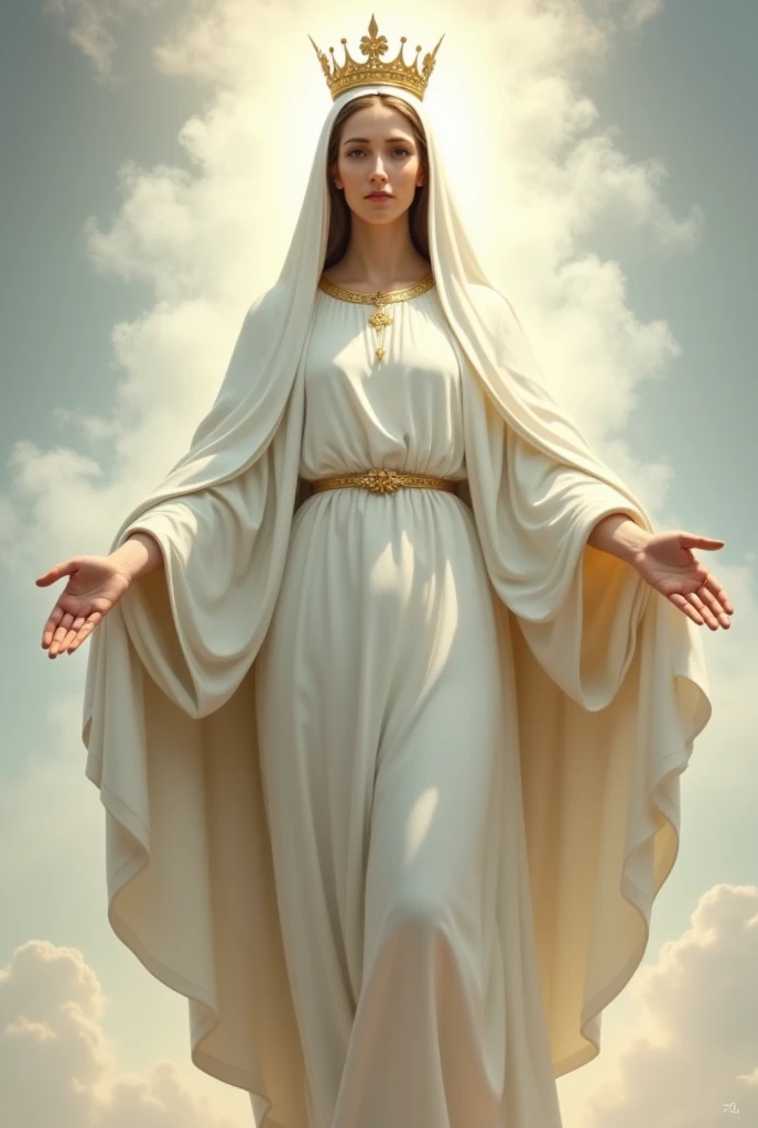 Full-length image of the gentle and beautiful Virgin Mary