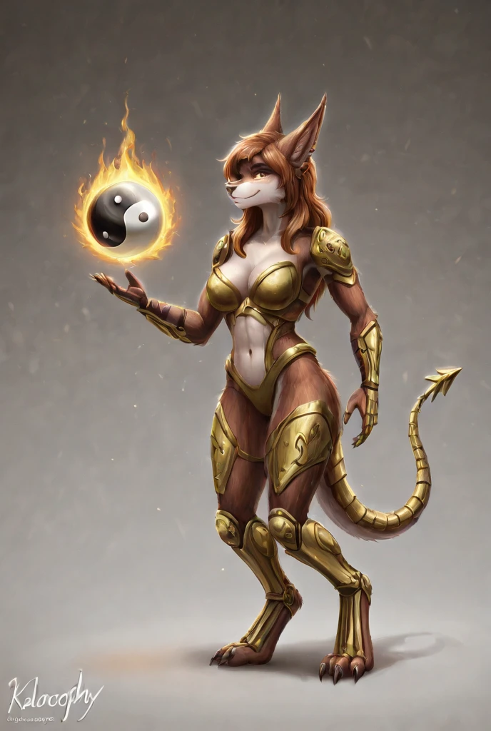 illustration style art, inside of a volcanic cavern, scaleborn female [lizard body:(mouse face:1.15)] fire creature standing on a lava pit and flexing muscles, fire eyes, (googles:1.05), highly detailed, concept art, smooth, sharp focus, illustration, art by Carney Griffiths and Vadim Kashin