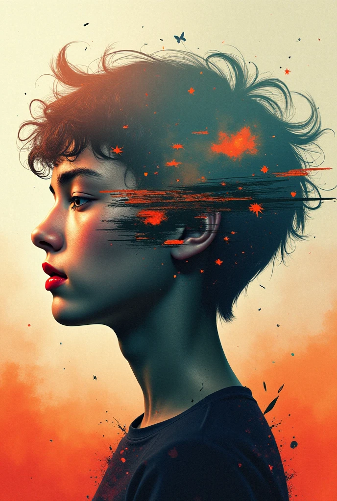 Make a representation of an adolescent in an identity crisis (more abstract image)