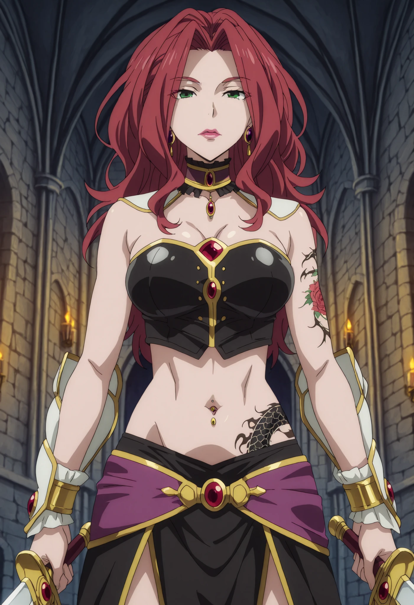 Malty Melromarc (The Rising of the Shiel) beautiful body,athletic body, beautiful breasts, ,visible private parts , ultra detailed image, anime image ,girl, anime malty, medium Breasts, excitement, red hair, green eyes , ear piercing, long hair, , lipstick,Hot girl, baddie, sensual, attractive ,jewelry, earrings, large breasts, long hair, ,
castle,inside castle, masterpiece, best quality, highly detailed ,gold_choker, complex detailed
background, inside, holding a sword, sword,, kk_sexydress_jewelry ,, navel piercing , dragon tattoo waist, narrowed eyes ,waist tattoo ,