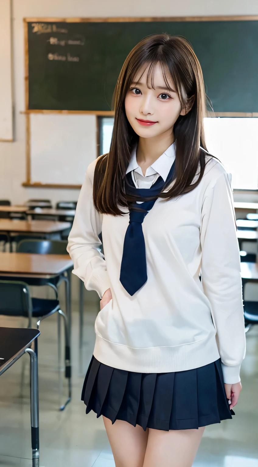 Highest quality, masterpiece, 1 girl, 14~18-year-old, Beautiful Face, Realistic, High resolution,School, Student Uniform,sexy, back