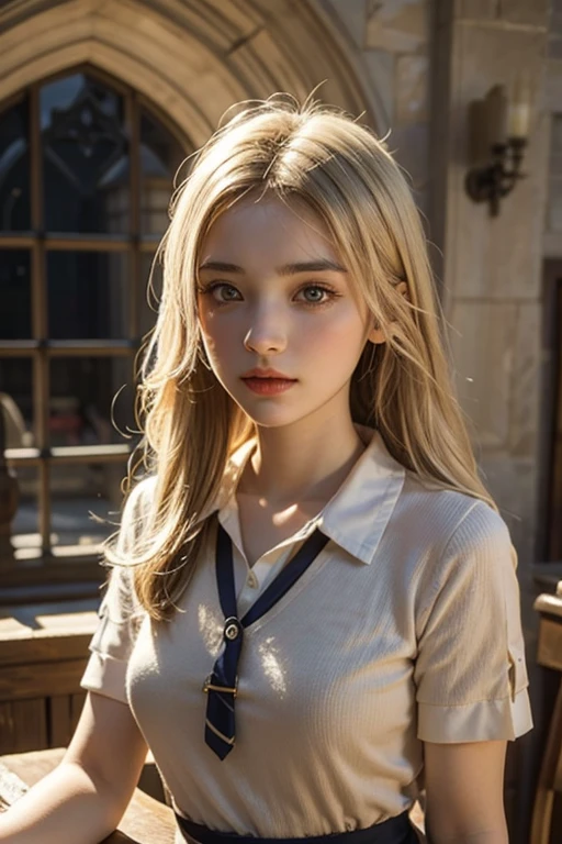 glossy expression、fotorealisim、qualidade superior、超A high resolution、uma imagem、Photo of an exquisitely beautiful Nordic girl、Extraordinary beautiful girl、Detalhado bonito e bonito rosto、(Pureerosface_v1:0.008)、Franja bonita、alice in the wonderland、18 anos、pele branca brilhante、pelos faciais、Bangs que se estendem ao rosto、Bangs entre os olhos、Cabelos Super Longos、Loiro platinado, claro e escuro atraente, cabelo liso e sedoso super longo、cabelos mais finos、Atraente brilhante bonito brilhante claro luz azul grandes olhos、Avental branco、vestido amarelo、delineador de olhos、double eyelids、Busto exuberante