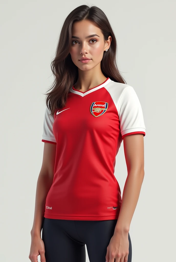 Fille sexy portant un maillot de foot court
