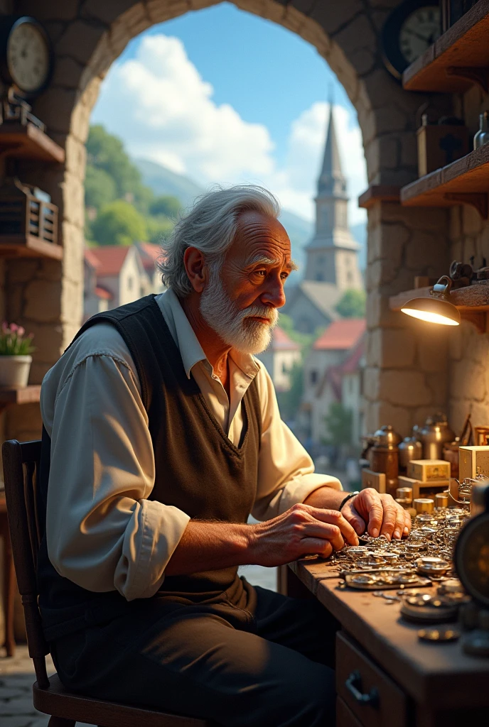 In a town nestled between two hills, there lived an old watchmaker named Elias
