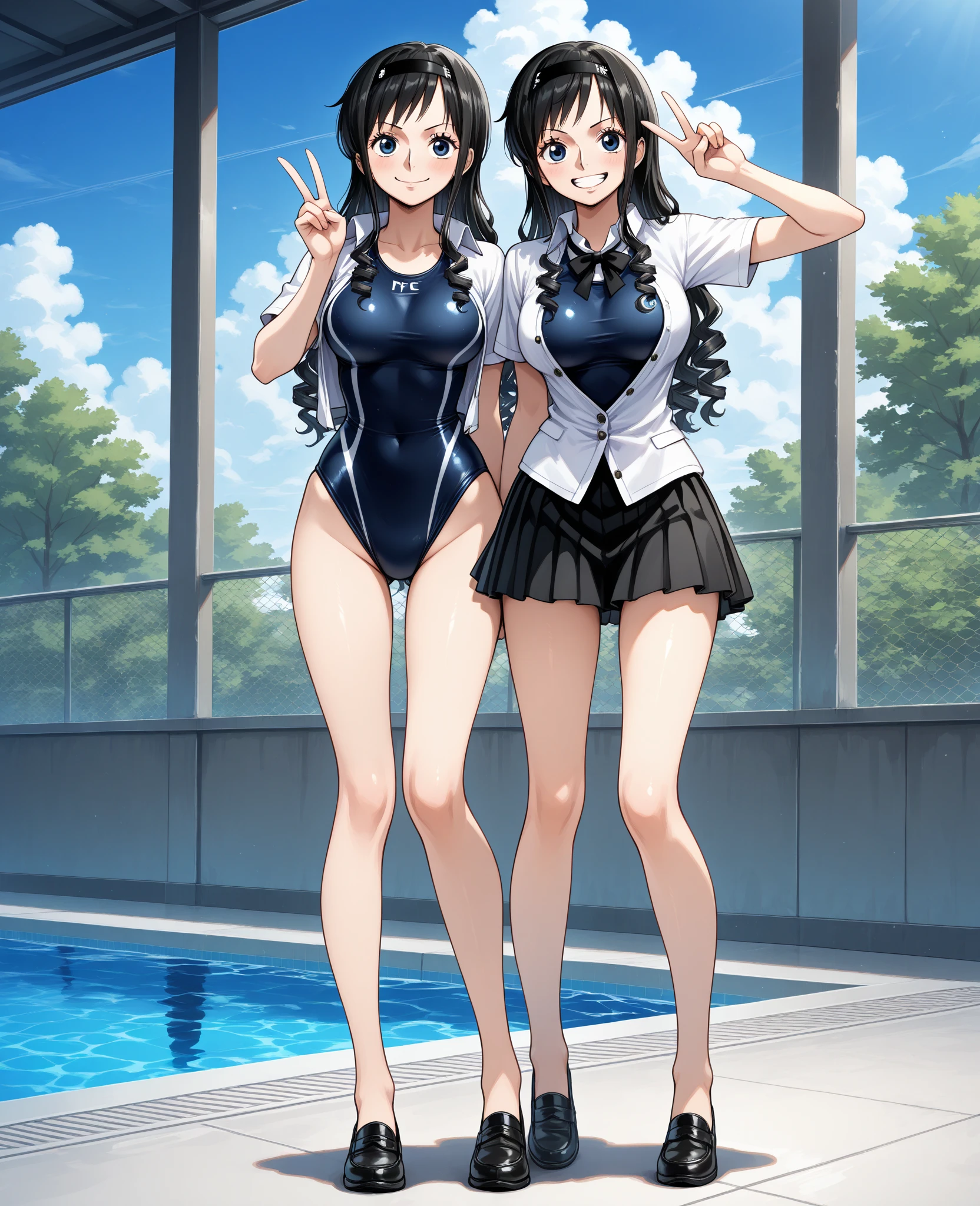 Anime girl with very big breasts and very big ass, full body Xianxia, small curvy loli, upper body, big, big ass, (((solo)), pool, ,curvy,(thighhigh),((school swimsuit)), (smile), pixiv3dcg,, negative, pixiv, pixiv, ecchi, tro potion, Full Body Commission Four, Top Rated on pixiv, Ecchi Anime Style, Seductive Anime Girl, pixiv