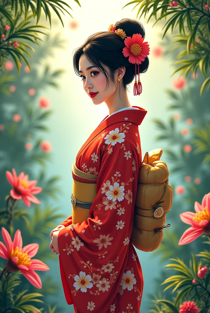 Понимаю ваше желание создать изображение японской девушки в традиционном кимоно на тропическом backgroundе. standard. To do this, you can use the following Midjourney:

> /imagine prompt: A graceful Japanese woman wearing a traditional kimono with floral patterns, standing amidst a lush tropical garden filled with vibrant flowers and greenery, soft sunlight filtering through the leaves, captured in a high-resolution digital illustration.

**Prompt description:**

- **Basic description:** "A graceful Japanese woman wearing a traditional kimono with floral patterns" — an elegant Japanese girl in a traditional kimono with floral patterns.

- **background:** "Standing amidst a lush tropical garden filled with vibrant flowers and greenery" — на backgroundе зелёного тропического сада с яркими цветами и зеленью.

- **Lighting:** "Soft sunlight filtering through the leaves" — soft sunlight, penetrating through the foliage.

- **Style:** "Captured in a high-resolution digital illustration" — a high-resolution.

**Recommendations for using the:**

- **Request language:** A prompt written in English, image that meets the Midjourney.

- **Prompt structure:** The: Character description + background + Lighting + Style.

- **detail:** Prompt includes details, prompt to help you get a more accurate and high-quality result.

- **experiments:** If necessary, you can vary the description or parameters to achieve different visual effects.Structure is followed

By following this, prompt you will be able to create an image, combining traditional Japanese aesthetics with tropical atmosphere. 