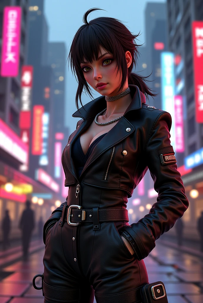 Create me another female avatar for Vtuber with Dante from Devil May Cry, Vash by Trigun and Leon Keneddy from Resident Evil 