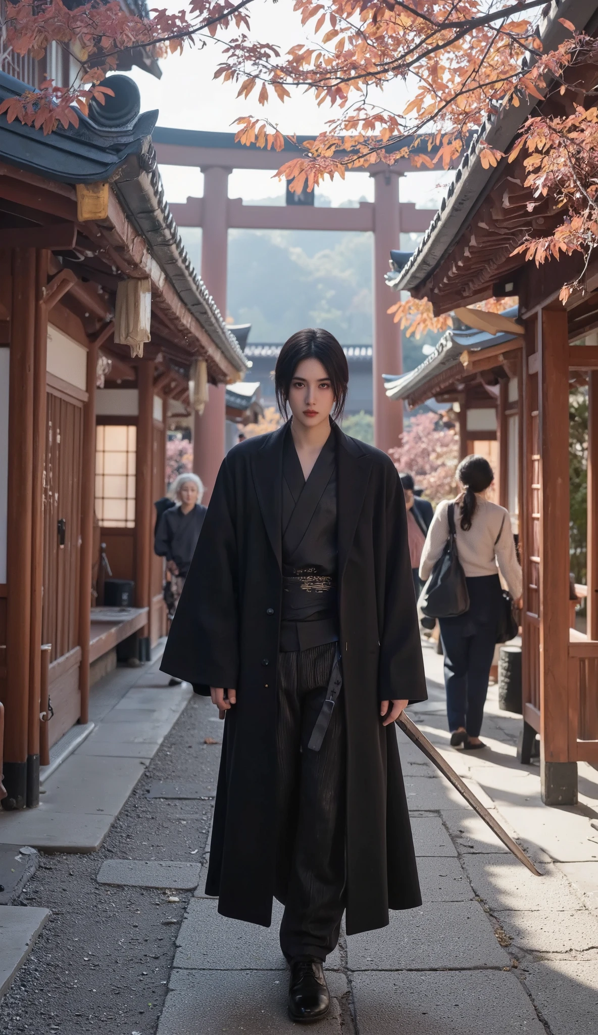 Masterpiece , Best Quality, high resolution, Muramasa, Traditional Japanese shrines, alone, Handsome, The eyes,