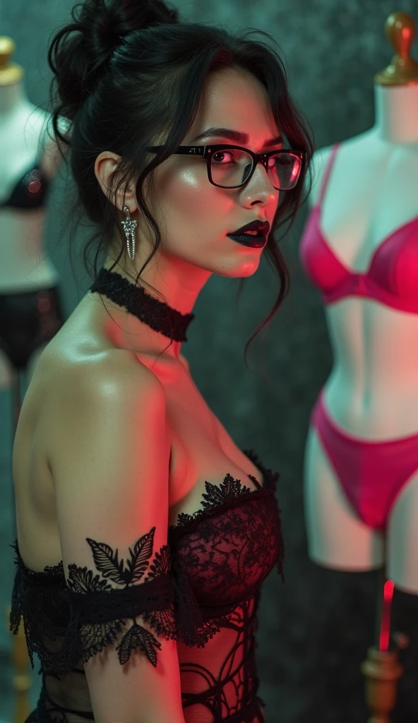 (UHD,16K,RAW photo, high quality:1.2, masterpiece:1.2),(NSFW:1.2),(Full Body:1.5),(cute face:1.2),(huge breasts:1.4),(high heels:1.2),There is a woman in a red riding hood holding a red rose, wearing a beautiful red cape, heart thief in the red riding hood, little red riding hood, fantasy character photo, character photography, portrait photo, High Quality Fantasy Stock Photo, inspired by Anne Stokes, fantasy photo shoot, Not style Anne Stokes, fantasy photography, inspired by Dorothy Hood,(very detailed beautiful hair:1.4),(smile:1.15),(closed mouth:1.2),(beautiful and detailed eyes:1.2),(natural color lips:1.2),(Shiny and textured lips:1.2),(Exquisite and perfect facial features:1.2),(Very detailed face and skin texture:1.2),(Smooth skin texture:1.2),(Precise and perfect human anatomy:1.2),(High heels:1.2),(Low flash:1.2),(Sharp Focus:1.2),(Front lighting:1.2),(beautiful clear glasses:1.2),(looking at the camera:1.4)