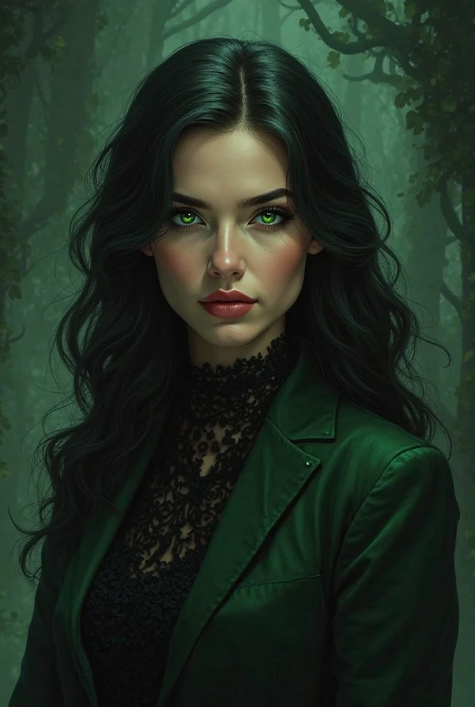 green-eyed, black-haired Slytherin, with thin lips, pale skin and aristocratic features