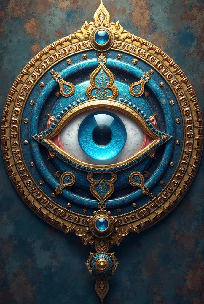 a coat of arms with a design of ten circles around an eye