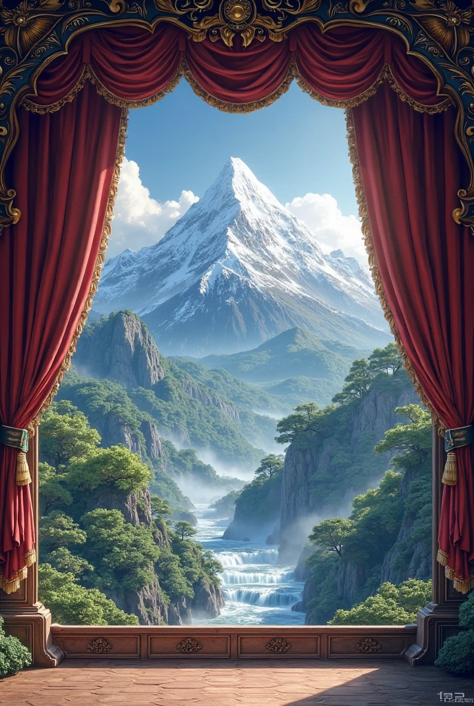 Japanese mountain on the theater stage