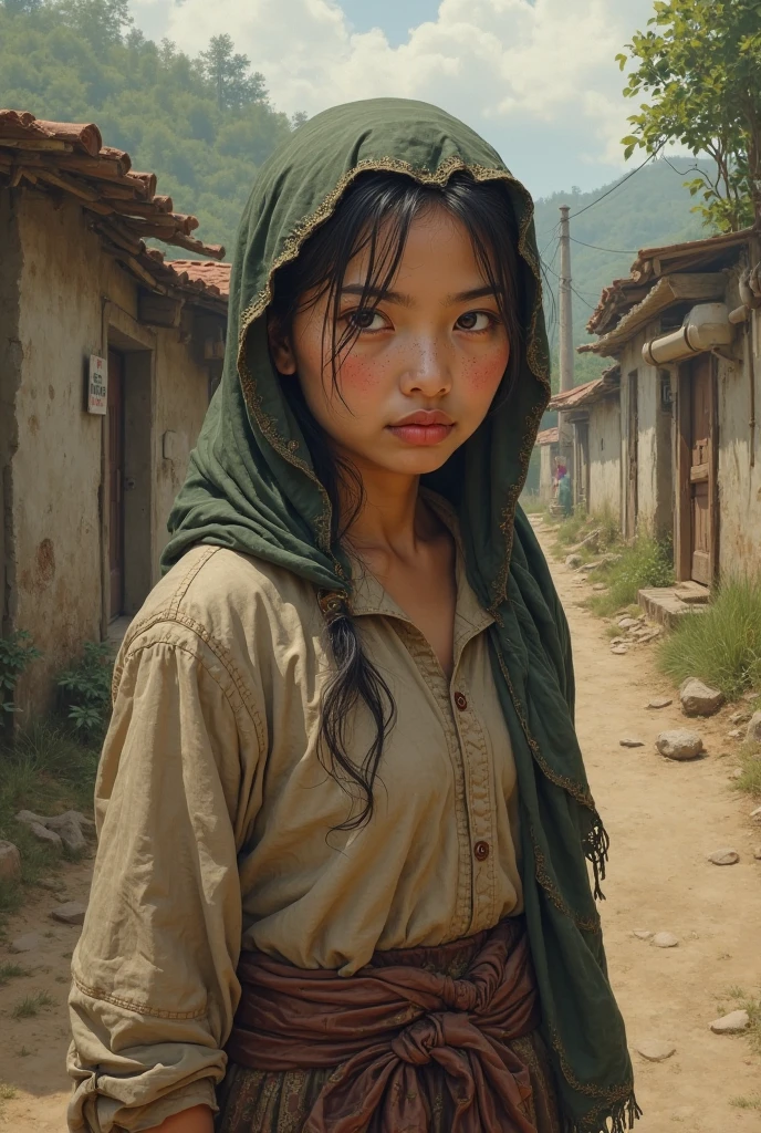  young women pooor family  in village tailor 