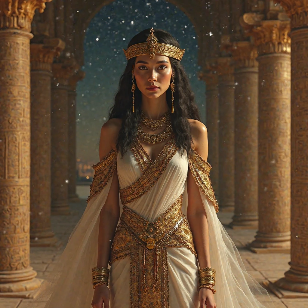 This girl turned into a picture where she is wearing pharaonic clothes 