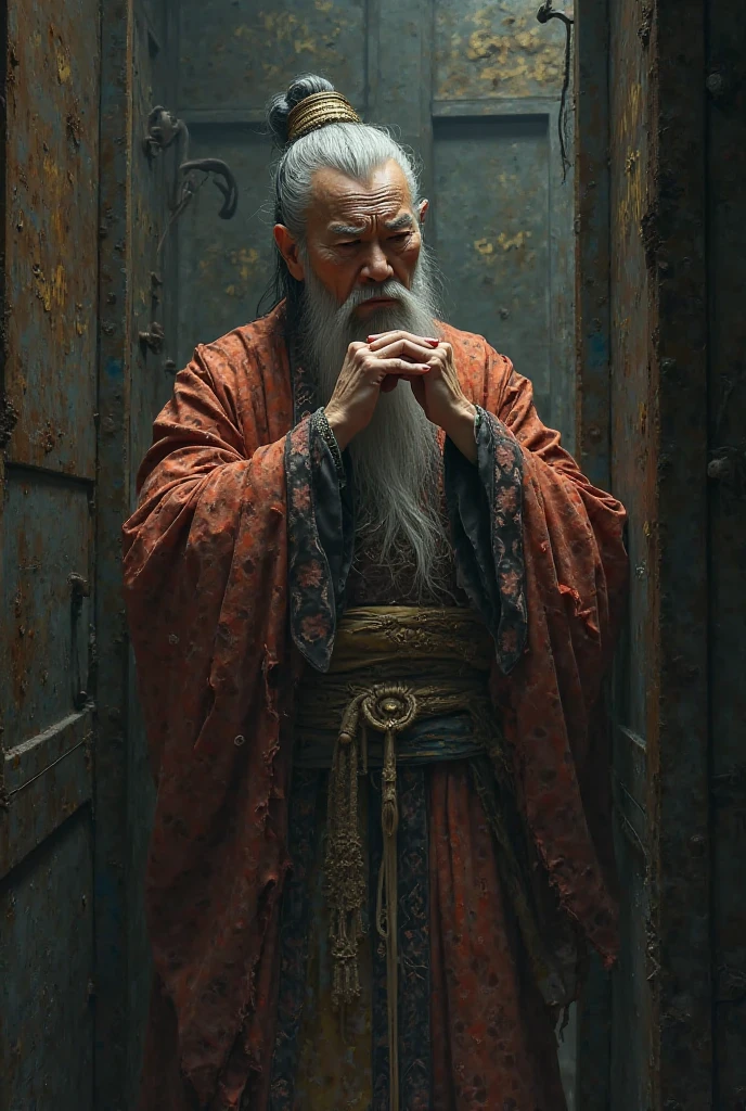 A Chinese sage is tortured in a small  where the  has the name Aymen