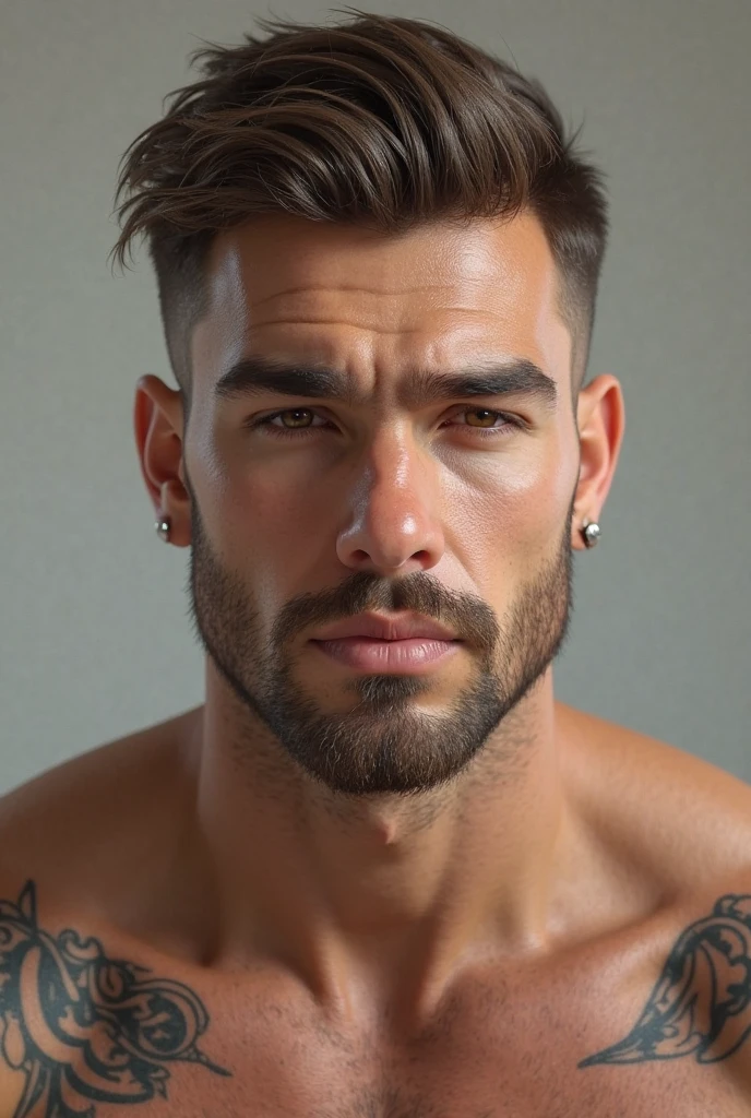 masterpiece, best quality, high resolution, closeup portrait, male focus, 3 men, three guys, men, 55 years old, multiple men, in bed, three men, very skinny body, silver grey hair, thick long beard, a male, body tattoos, thick long scruffy beard, messy hair, pretty face, detailed face, bare chest, body hair, hairy chest, very hairy body, facial hair, goatee beard, very hairy legs, not shaved, skinny lean body, dimples, cute attractive face, view from below, wearing dirty white briefs, sfw, roman nose, three gay men hug, men touch, freckles, looking french, visible dark pubic hair, cute face, dimples, model attractive face, in the background an outdoor pool, seductive sexy smirk, unshaved, amazing composition, morning light, HDR, ultra quality, elegant, highly detailed