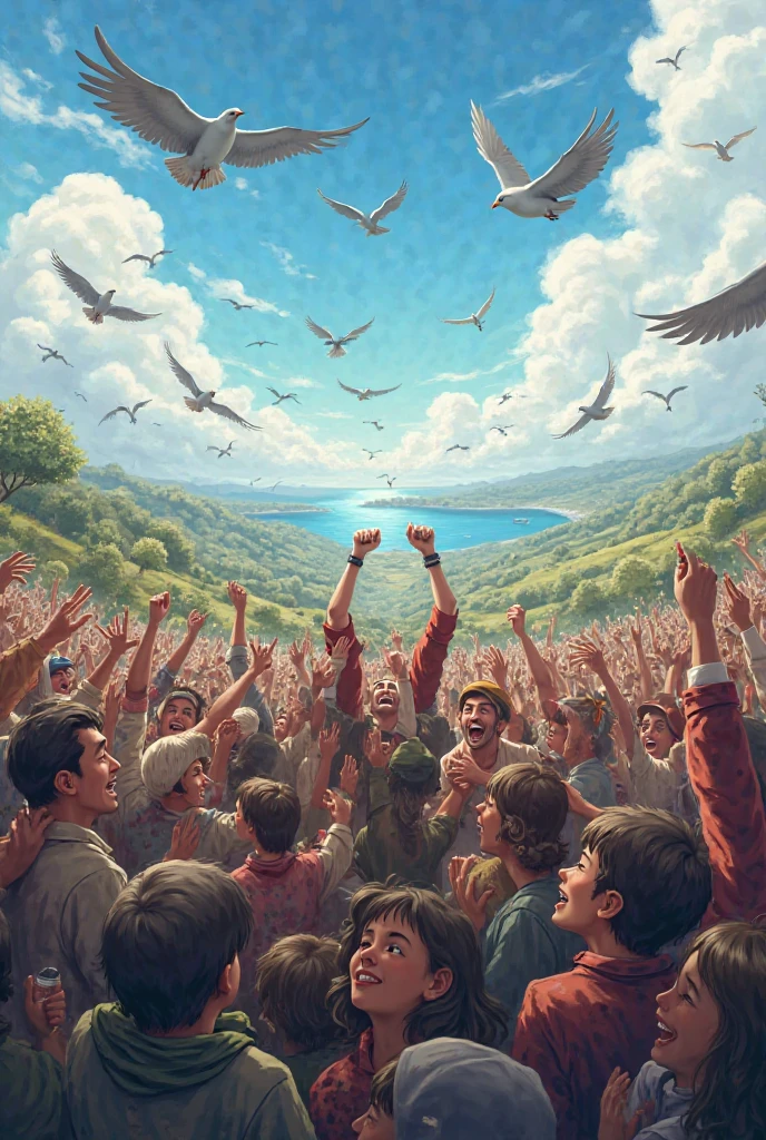 Canakkale victory on one side let people be happy and birds fly freely on one side