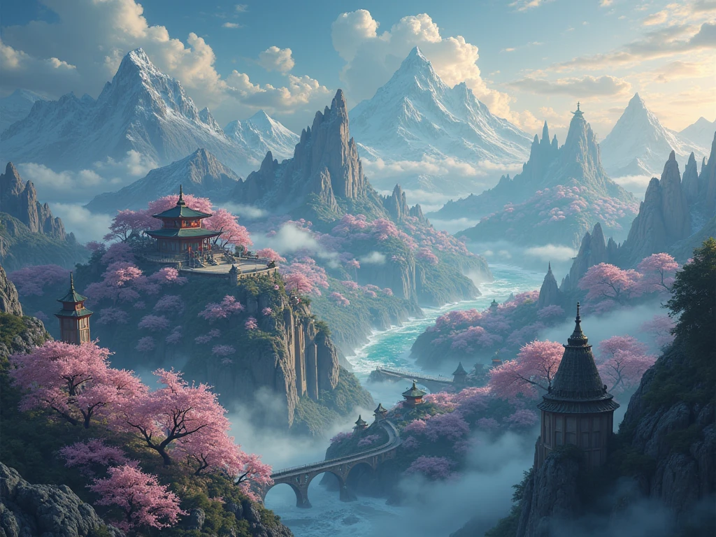 Create a cinematic landscape video inspired by the world of League of Legends. Showcase the most iconic and crucial regions of Runeterra, including:

the mystical forests of Ionia, filled with floating cherry blossom petals and ancient shrines,

the icy tundras and towering fortresses of Freljord, under northern lights,

the polluted industrial skyline of Zaun, with neon lights and toxic smog,

the golden desert of Shurima, with ruined temples buried in sandstorms,

the gothic, haunted lands of Shadow Isles, shrouded in eerie green mist,

and the elegant, radiant city of Demacia, with marble towers and sunlit plazas.
Add dynamic weather effects, sweeping aerial camera movements, and epic orchestral music to enhance the cinematic feel. The transition between regions should feel smooth and magical, as if flying through a living map.