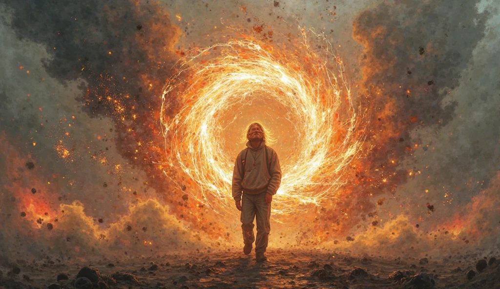 Text AUTISM and explosions on the background