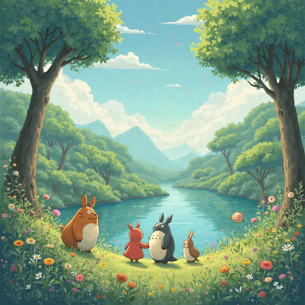 Create a Ghibli-style high-resolution image