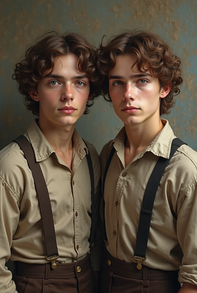 Young boy of 17 years, greek god face, with strong green eyes and freckles, white. curly hair, little volume but short honey color, kissable lips in a gloomy library, thin eyebrows