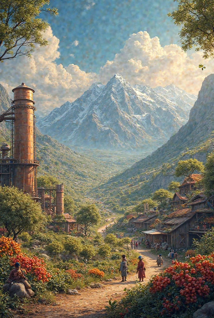 Frontier of fruit and copper production possibilities 