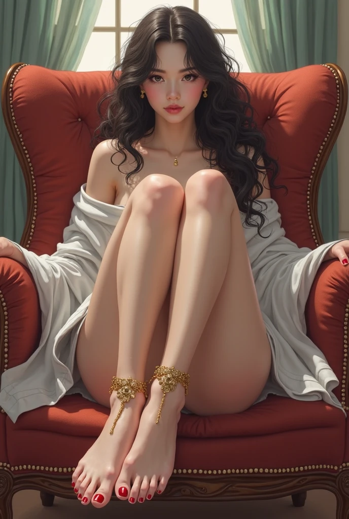 ulzzang-6500-v1.1, (rough photo:1.2), (photorealistic:1.4), beautiful detailed girl, very detailed eyes and face, beautiful detailed eyes, ridiculous, incredibly ridiculous, huge file size, super detailed, high resolution, very detailed, best quality, masterpiece, kemomimi, illustration, very detailed, CG, unified, 8k wallpaper, amazing, fine details, masterpiece, best quality, very detailed CG unified 8k wallpaper, facial light, backlight, dim lights, movie lighting, 1girl, , (no panties)))), ((no pants)), ((no socks)), (no shoes))), (dynamic pose))), (Greek fingers), (long nails, pink nails), (camel fingers), (crossed legs), (correct dissection))), ((wearing nurse's uniform with transparent glass texture))), ((precious stones, diamonds, pendants, necklaces, waist chains, pin earrings, earrings, nasal studs, lip nails, lip rings, nose rings, umbilical studs, umbilical rings, bracelets, anklets)), flowers in full bloom, sitting on golden swings, mirrors embroidered with silver patterns, beautiful dining tables, wine jugs, plastic sticks, massage sticks, spoons, ((honey baths))), cocktails, alcoholism, drunkenness, drowsiness, sweating, weakness, slippery handles, soaked, hangover, relaxed posture, clothes scattered on the floor, pants, skirts, panties,vaginal lips, camel toe