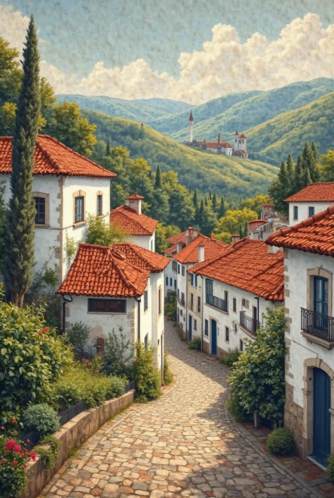 Create an image of Alenquer for cloth canvas