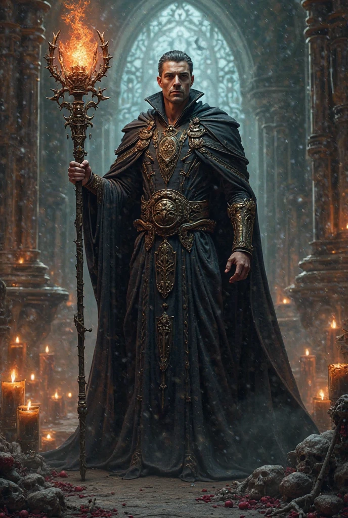 Handsome Necromancer using his power