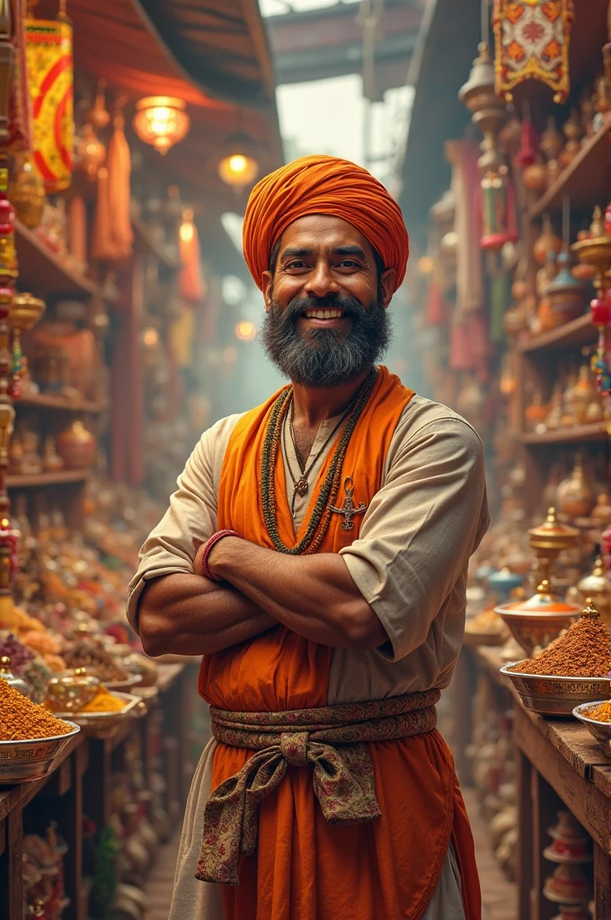 Shop owner happy Indian 