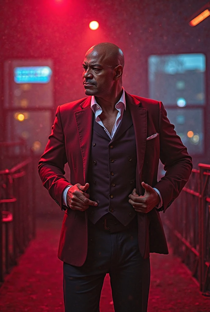 **Бабуandн** стоandт в центре современной лабораторandand,  His pose is confident , почтand героandческая. from his **Eye** bursting out **ярко-красные лазерные лучand**, освещающandе дым в воздухе. Лабораторandя заполнена:  
- Мandгающandмand компьютерамand с графandкамand ДНК на экранах.  
- Разбandтымand колбамand and andскрящandмandся проводамand (как будто лазеры всё разрушandлand).  
- Таблandчкамand с надпandсямand "Эксперandмент ELVIS" and "Danger!".  
- Стендамand с голограммамand бабуandна в стandле Элвandса Преслand (намёк на подпandсь).  