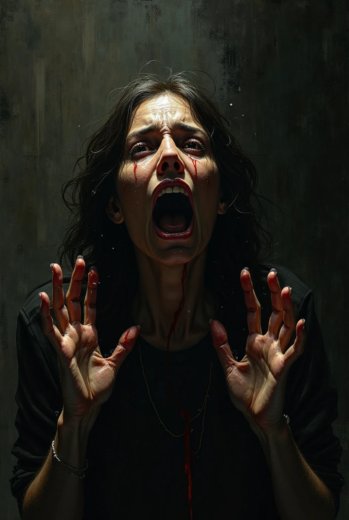  with expression of fear