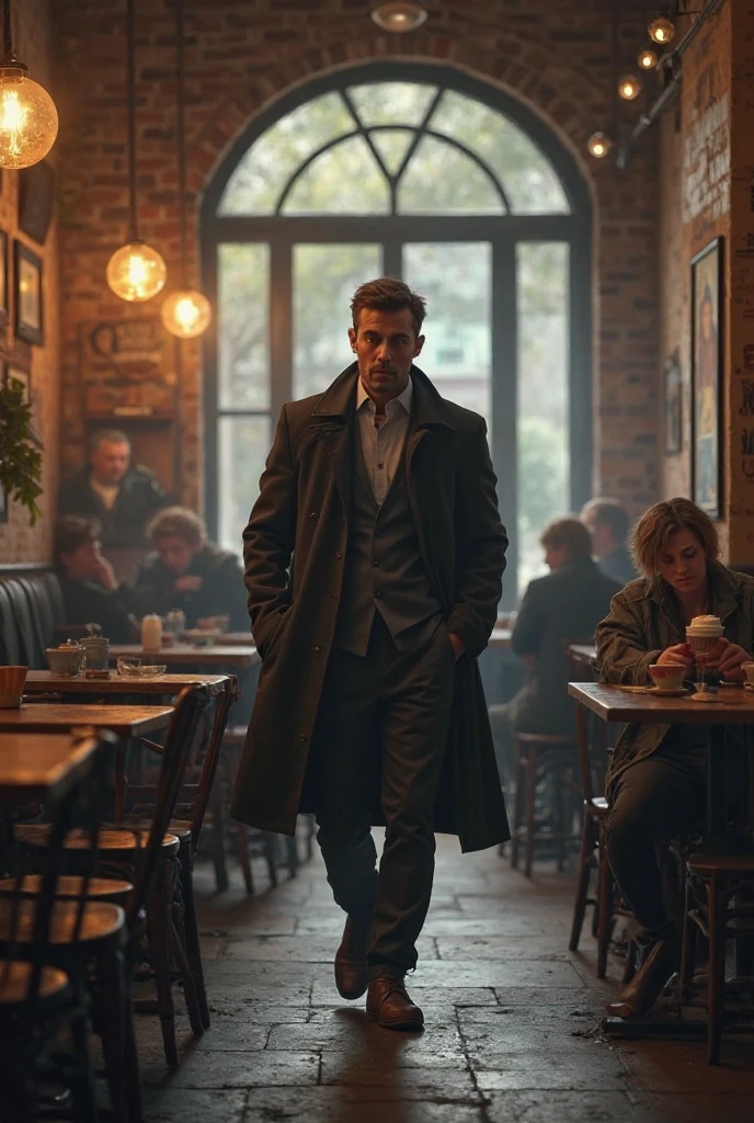 So he walked into the coffee shop, curious and looking around for Batman.

