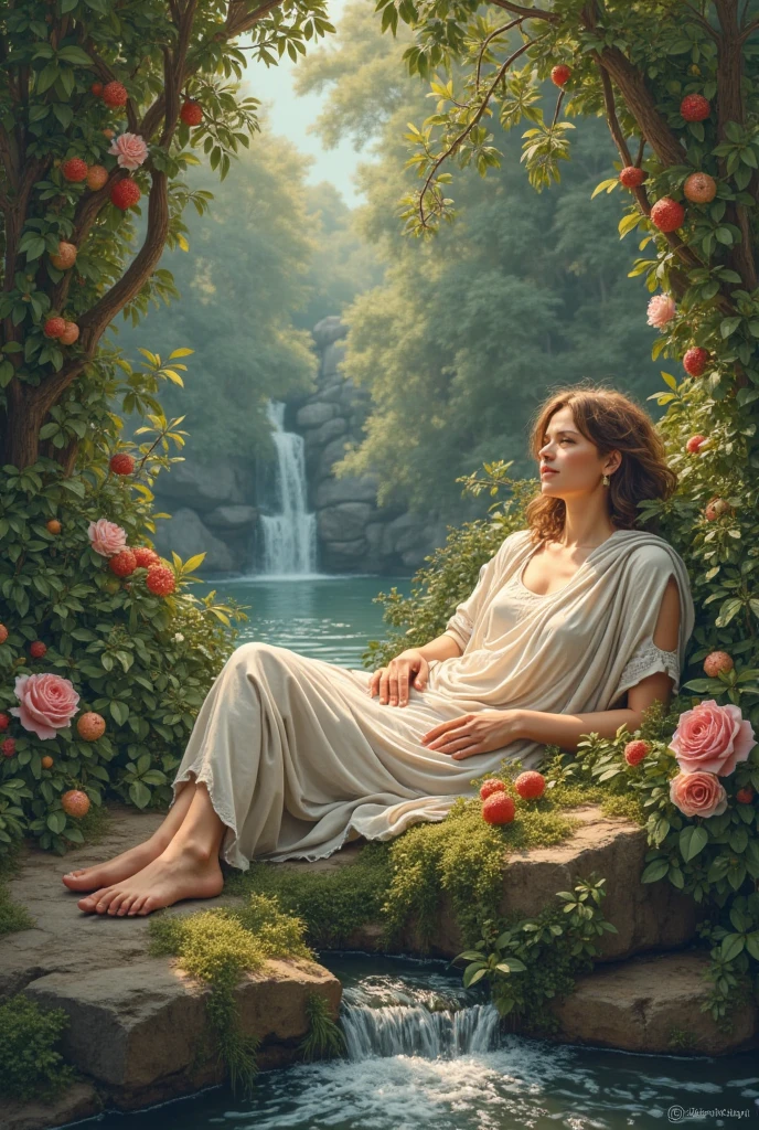 The three main philosophical currents of the Hellenistic period are Stoicism, Epicureanism and Skepticism. Create an image,  representing Epicureanism