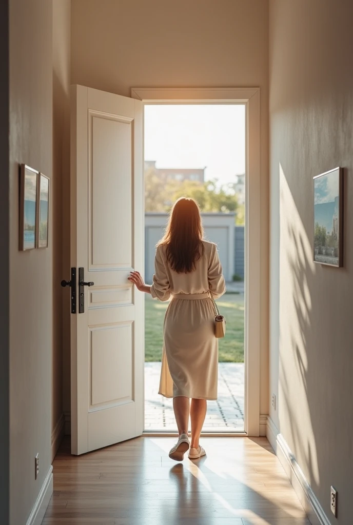 At the door,Tender and beautiful mother and little daughter,Looking at the back of the mother who went to work in a suit、Exposure with instructions、micromini skirt、Tai skirt、0 cm under the thighs、The crotch is visible
