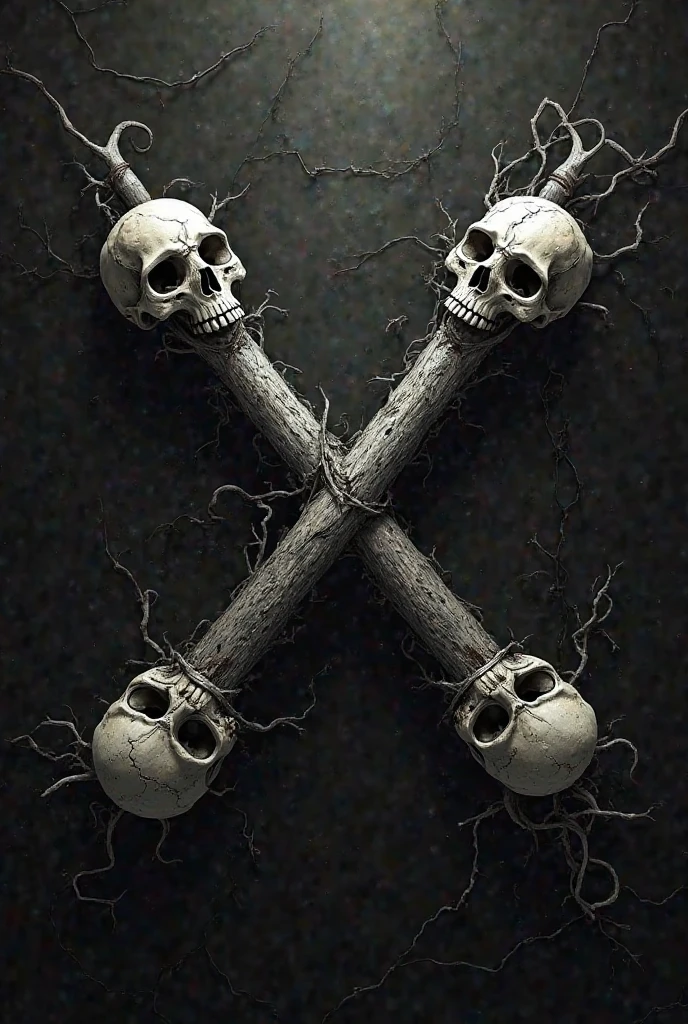 An old label with a terrify skull and two sabers with a ce n'est pas pour les anges banner at the top