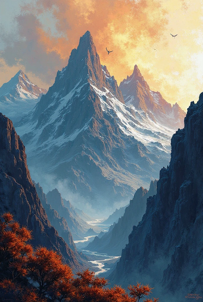 Make an easy-to-draw drawing of the Sierra Nevada de Santa Marta with the expressionism technique