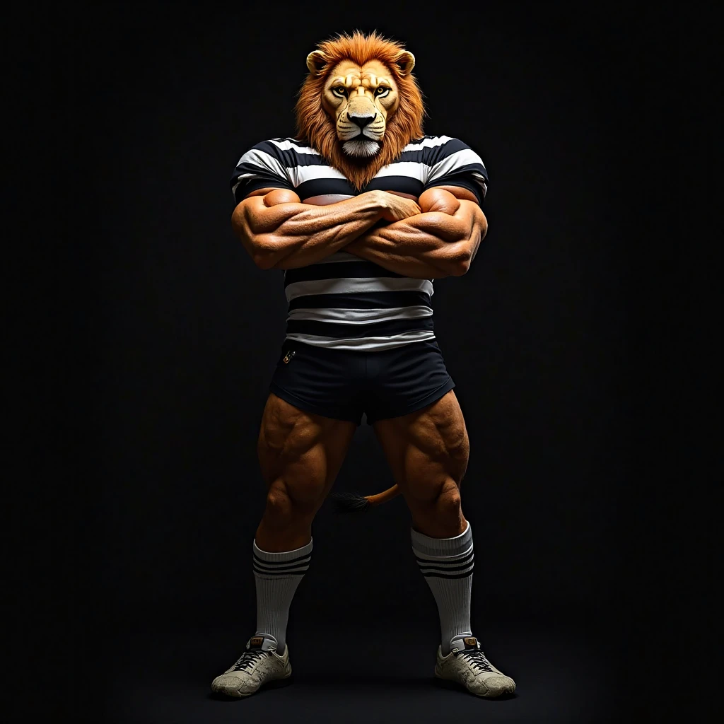 buat lebih realistik tanpa outline, berambut botak,There is a man with a lion's head and a sword standing in front of a castle, bear warrior, portrait of the demigod Hercules, strong and imposing, Lord of the jungle, portrait of Zeus bumped, muscular male hero, Aslan the bear, bear body, 2D full-body bear, king of the jungle, Gilgamesh, beautiful full-body concept art